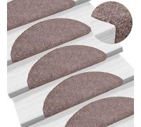 Stair Mats Self-adhesive 20 pcs 56x17x3 cm Light Brown Half Round