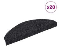 Stair Mats Self-adhesive 20 pcs 65x21x4 cm Black Half Round Large