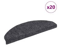 Stair Mats Self-adhesive 20 pcs 65x21x4 cm Dark Grey Half Round Large