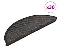 Stair Mats Self-Adhesive Anthracite 56x17x3cm Fabric Sisal-Look Washable 30pcs