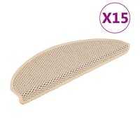 Stair Mats Self-adhesive Carpet Rug Sisal-Look 15 pcs Berber vidaXL