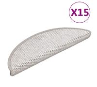 Stair Mats Self-adhesive Carpet Rug Sisal-Look 15 pcs Platina vidaXL