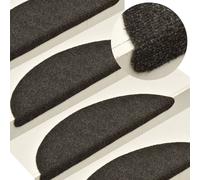 Stair Mats Self-Adhesive Light Brown 56x17x3cm Needle-Punched Fabric 10pcs Pack