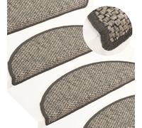 Stair Mats Self-Adhesive Silver 56x20 cm Fabric (Sisal-Look) 15 pcs Non-Slip Set