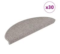 Stair Mats Self-Adhesive Silver Sisal-Look Fabric 65x21x4 cm 30pcs Non-Slip Set