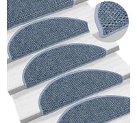 Stair Mats Carpet Tread Rug Self-adhesive Sisal-Look 15 pcs Blue vidaXL