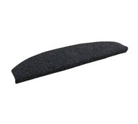 Stair Mats Semi-Circle 80x24.5x3.5cm Black Needle-Punched PP 15pcs Set Non-Slip