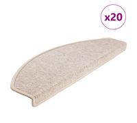 Stair Mats Taupe 65x24x4cm 100% PP Tufted Non-Slip Washable 20pcs Half-Round Set