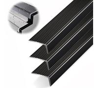Stair non slip strips,C 2" Wide Stair Nose Molding 3pc Edge Protector Strip 3ft 3. 4ft Metal Nosing Silver Black Gold Grey Edging Trim(Black,90 * 5 * 3cm)