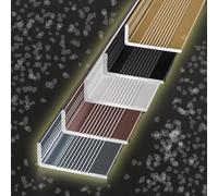 Stair non slip strips,C 5ft 4ft 3ft Aluminum Stair Nosing L-Shaped Edge Protector Anti-Slip Nose Step Trim Strips for Outdoor Indoor Wood/Vinyl/Tile Stairs, 9 Styles(Black,150cm/59"/5ft)