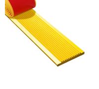 Stair Nose Molding with Self adhesive Backing Striped Texture Surface Enhanced Slip Resistance Thickened Waterproof Stair Nosing Edge Trim(Yellow,5cm)