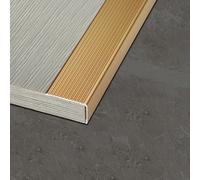 Stair Nosing, 2" Stair Treads Easy to Cut and Install Silver Corner Trim(Gold,3pcs-36"/90cm)