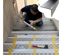 Stair Nosing Anti-Slip Stainless Steel Stair Nosing, L Shape Stair Edge Protector for Tile Concrete & Wood Steps, Outdoor Wear-resistant Stair Nose Trim(L 150cm (59"),W 7cm(2 3/4"))