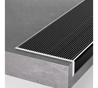 Stair Nosing, Edge,5 Pack Aluminium L-Shape 90cm 10X2cm - Anti-Slip Tread Strip Trim Step Protector for Indoor Outdoor Use(Black)