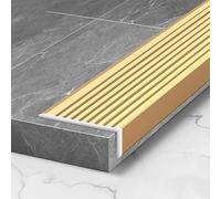 Stair Nosing, Edge,5 Pack L-Shaped Aluminium 90cm 7.5X2.5Cm - Anti-Slip Step Trim Strip Tread Protector for Indoor Outdoor Use(Gold)