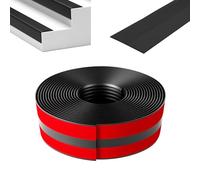 Stair Nosing Edge Profile, 2M/5M Self Adhesive Stair Nosing Strip, PVC L Shape Stair Edge Protection for Outdoor Indoor Stair (Black, 5m X 7.3cm)