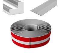 Stair Nosing Edge Profile, 2M/5M Self Adhesive Stair Nosing Strip, PVC L Shape Stair Edge Protection for Outdoor Indoor Stair (Gray, 2m X 10.8cm)
