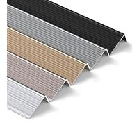 Stair Nosing/Edge Protector,Aluminium Anti Non Slip Stair Edge Nosing Trim, Metal Step Edging Trim Strips for Wood Stairs(Black,90cm L 30mm*20mm)
