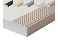 Stair Nosing Edge Trim,90cm Aluminum Waterproof Step Trim, L-Shaped Edging Transition Strip for Outdoor Indoor(Grey,W70xH30mm)(Purple,W70xH30mm)
