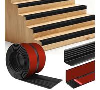 Stair Nosing Edge Trim Peel and Stick Stair Treads Vinyl Flexible Trim for Staircase Step Edge Protector (3m, 100×40mm, Black)