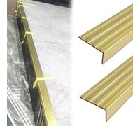 Stair Nosing Edge Trim, Solid Brass for Enhanced Durability and Safety on Vinyl, Laminate, Wooden Steps, and Hardwood Floors