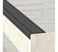Stair Nosing Edging Treads - PVC Rubber Stair Tread Edge Protectors, Pre-Cut Strips for Indoor/Outdoor Use, Wood Grain Transition Trim for Tile