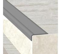 Stair Nosing Edging Treads Step Covers for Stairs PVC Stair Tread Edge Protectors Nosing Pre-Cut Strips PVC Rubber Stair Treads Wood Grain Wood Transition Strip Trim for Tile for Indoor and Outdoor (