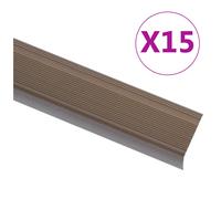 Stair Nosing L-Shaped Aluminium 90cm Brown Anti-Slip Insert 15pcs PreDrilled Kit