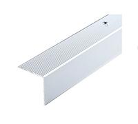 Stair Nosing ONE Sided Grooved 30x30 mm - 0.9M (35.43") Anodised Aluminium Anti Non Slip Rubust Trim Drilled TMW Profiles (Silver)