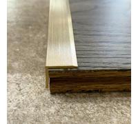 Stair Nosing Profile Edging,Brass Stair Nosing Edge Trim, Safety Step Tread Protector for Wood Stairs, Narrow Floor Transition Strip