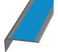 Stair Nosing Profile, PVC, Self-Adhesive Non-Slip Decorative Rubber Strips for Stair Edges, Edging Strip for Corner and Edge Protection, Width 3.5x7CM-Gray-blue||L 1.5m/4.92ft