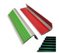 Stair Nosing, Rubber Stair Edging, Glow in Dark, Non-Slip Self Adhesive Staircase Step Edge Protector, Stair Edge Trim Peel and Stick Stair Nose(Green,200in/5.08m)