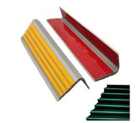 Stair Nosing, Rubber Stair Edging, Glow in Dark, Non-Slip Self Adhesive Staircase Step Edge Protector, Stair Edge Trim Peel and Stick Stair Nose(Yellow,150in/3.81m)