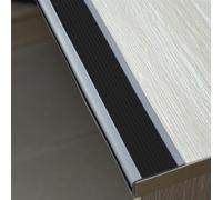 Stair Nosing,Rubber Strips self Adhesive, 118in/196in Vinyl Rubber Stair Nosing Anti-Slip,Nose Molding Trim Stair Edging Staircases,Waterproof Self Adhesive,for Outdoor & Indoor(Black,3m/118inch)