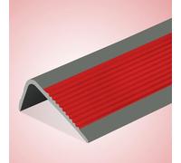 Stair Nosing,Rubber Strips self Adhesive, 118in/196in Vinyl Rubber Stair Nosing Anti-Slip,Nose Molding Trim Stair Edging Staircases,Waterproof Self Adhesive,for Outdoor & Indoor(Red,5pcs/196inch)