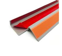 Stair Nosing,Rubber Strips self Adhesive, 393.7IN L-Shaped Rubber Stair Guards Non-Slip Self-Adhesive Stair Step Edge Protectors Outdoor and Indoor Vinyl Stair Guards(Orange,196.8IN/5M)