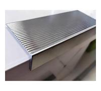 Stair Nosing Stainless Steel, 5PCS L-Shaped Stair Edge Protector, Corner Trim Countertop Edging Thresholds Transition Strip, Easy to Install, for Concrete/Cement/Tile Steps(3mm-2.5x1.5cm,150 cm)