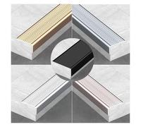 Stair Nosing Stair Edging Width 30 40 50 70 100mm, AntisSlip Stair Corner Trim Strips L Molding Corner Guards, Aluminum Alloy, Outdoor, Safetys(Gold,W100 x H30mm)
