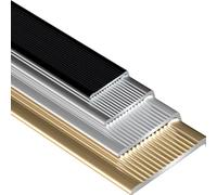 Stair Nosing Stick-Down Edging Tread Strip, Threshold Metal Door Edging Trim, Stair Edge Protector, Outdoor Indoor Steps, Easy to Install, L-Shaped, Non-Slip Stair Nosing, 0.9m Grey(Gold,40 * 20mm)