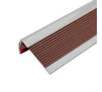 Stair Nosing with Rubber Anti Slip and Strong Backing for Installation on Wood, Tile, Steel, and Glass Stairs to Protect Family Members Safely (brown)