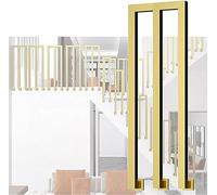Stair Railing Balusters Handrail Side Mounted M-Shaped Staircase Handrails, Elderly Child Safety Support Pole for Porch Garden Outdoor Balconies Hallways,Gold-60cm/23.6 in