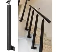 Stair Railing for Landings SideMount Handrails Black Square Posts for Foyer/Gallery 2Pack 100cm Stair Balusters Durable and Safety Solution