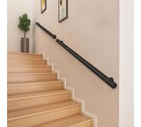 Stair Railing - Indoor il Metal and Stainless Steel Steps Guard Safety il Round Wall Railing for Stairs Complete Set (11ft/330cm)