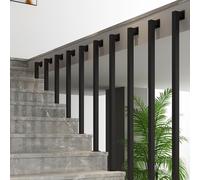 Stair Railing Industrial Handrails Staircase Transitional Parapet Rails Step Floor to Ceiling Fence Pole, 30-150cm Villas Hotel Decoration Guardrails(4.6ft/140cm)