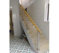 Stair Railing Kit with Stainless Steel Posts and PVC Handrail, Secure and Durable Wire Fencing for Hallways and Lofts