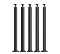 Stair Railing Post Modern Metal Square Balusters for Indoor/Outdoor Staircase Decorative Column Spindles 5pc Set 90cm/35.4in Height Durable Deck Parts