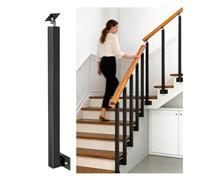 Stair Railing Side Mount Metal Stair Post, 270°Adjustable Baluster Posts for Staircase Balcony, Fence(Black,95cm/37.4in)