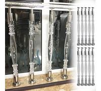 Stair Railing Spindles Indoor Adjustable Angle, Round Clear Acrylic Stair Balusters, Modern Decorative Railing Posts for Stair Handrail Balcony Platform Deck(10pcs,115cm(45 1/4"))