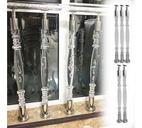 Stair Railing Spindles Indoor Adjustable Angle, Round Clear Acrylic Stair Balusters, Modern Decorative Railing Posts for Stair Handrail Balcony Platform Deck(5pcs,110cm(43 1/4"))