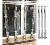 Stair Railing Spindles Indoor Adjustable Angle, Round Clear Acrylic Stair Balusters, Modern Decorative Railing Posts for Stair Handrail Balcony Platform Deck(3pcs,85cm(33 1/2"))